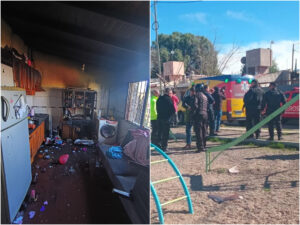Rescate de dos menores tras incendio por termotanque eléctrico